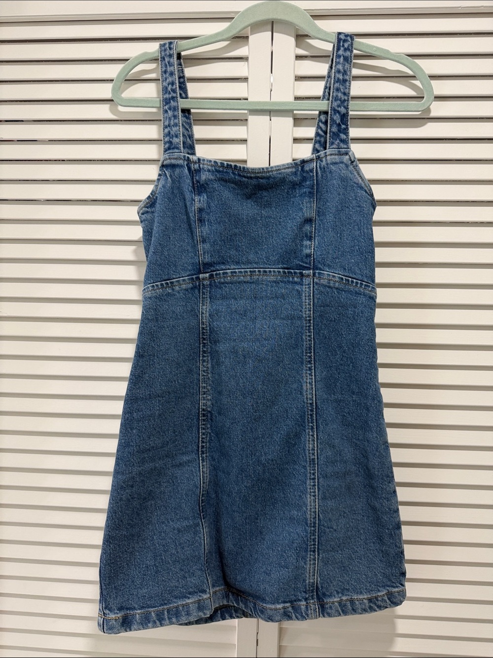 Blue Denim Pinafore Dress - Classic Sleeveless Style